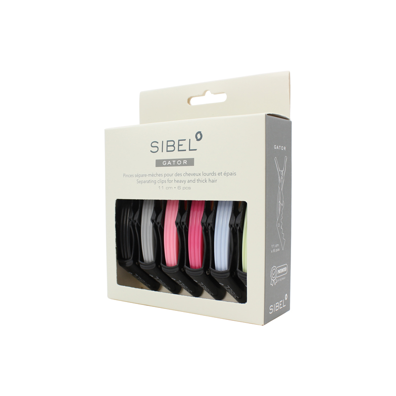 SIBEL GATOR Clips Nere Separa Ciocche Potente 6PZ 11CM