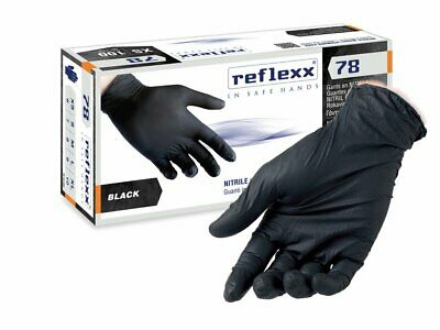 Reflexx 78 Guanti in Nitrile Neri senza polvere 100pz