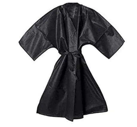 Kimono monouso nero in tnt pesante 50gr imbustato singolo