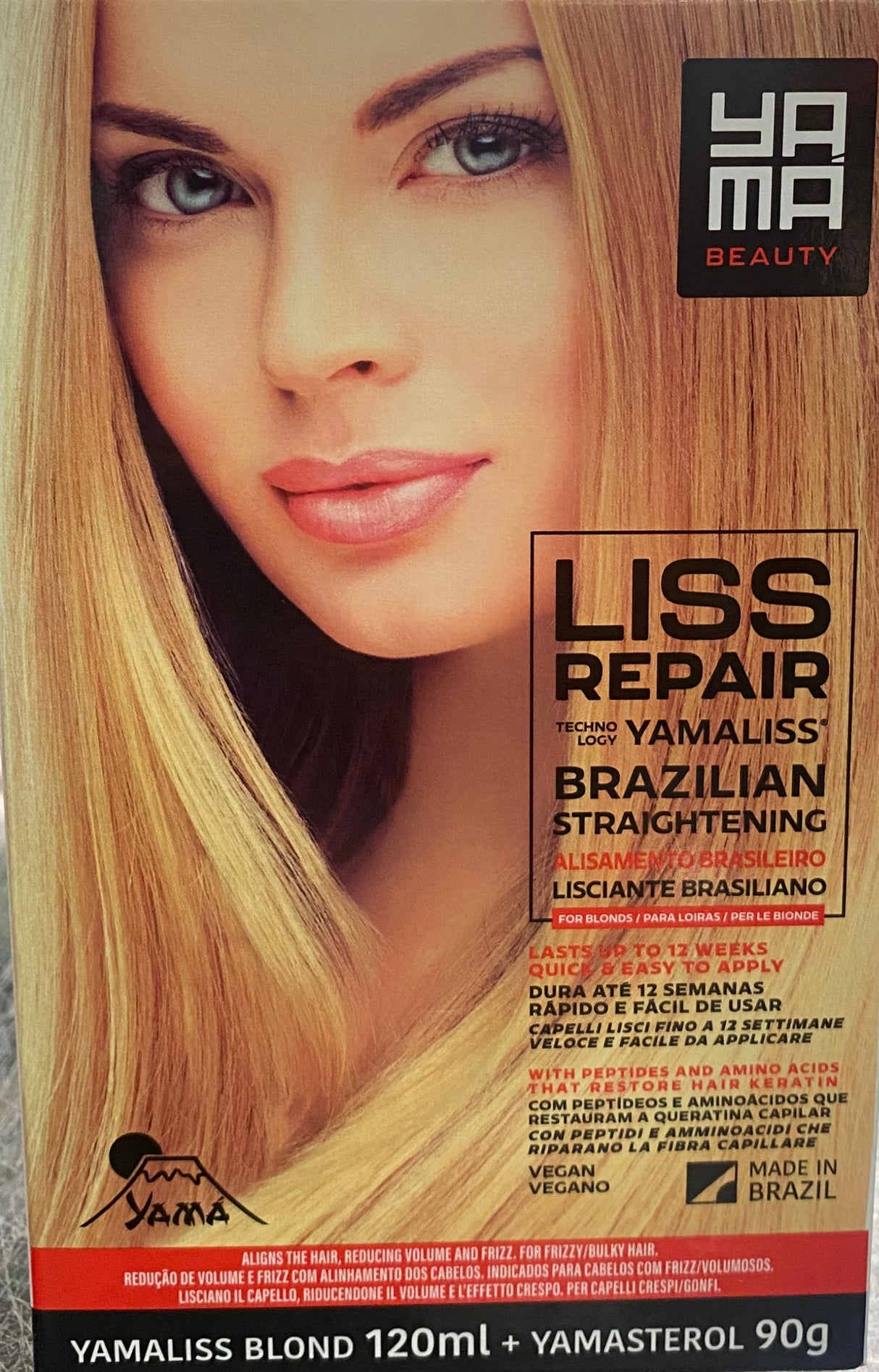 Yamà Beauty Kit Lisciatura Brasiliana alla keratina Liss Repair Capelli Biondi