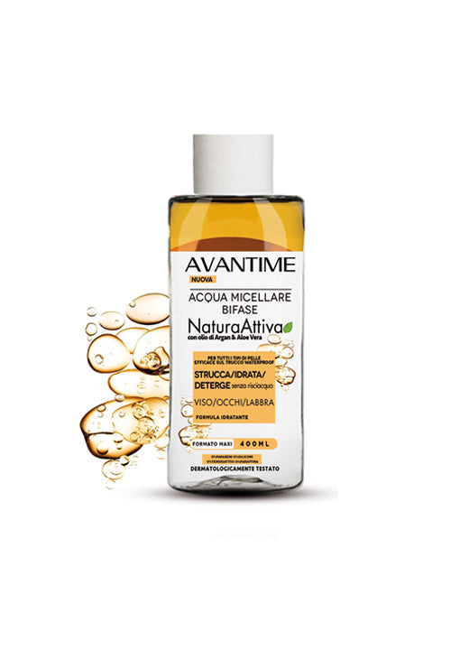 Avantime Acqua Micellare Bifase Olio di Argan e Aloe Vera 400ml