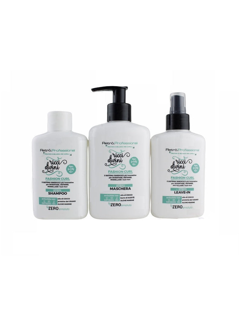 Retro Kit Ricci Divini Shampoo + Maschera + Trattamento Definizione Ricci 3Pz