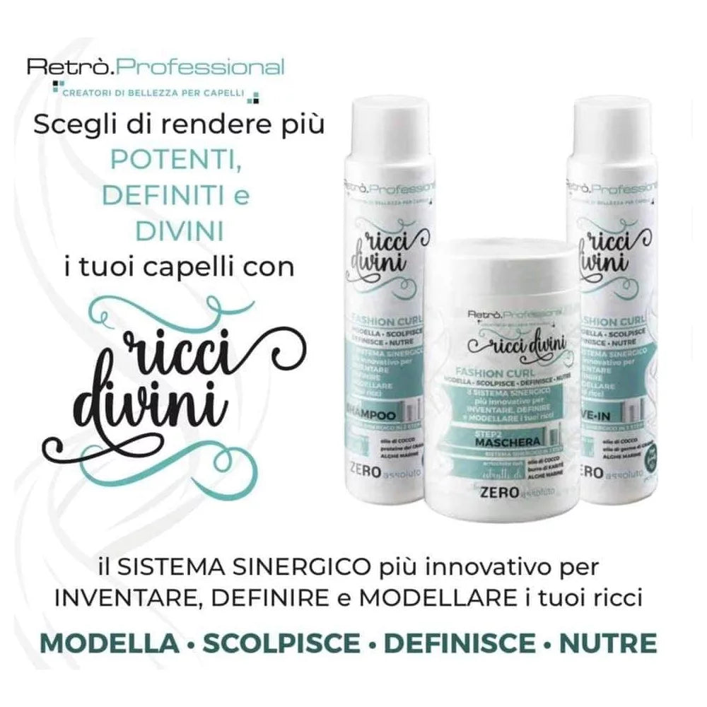 Retro Kit Ricci Divini Shampoo 500ml +Maschera 1000ml +Trattamento Definizione Ricci 500ml